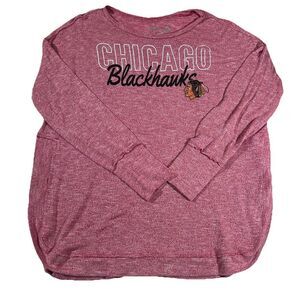 Chicago Blackhawks NHL Hockey Long Sleeve Pullover Off The Shoulder Shirt XL